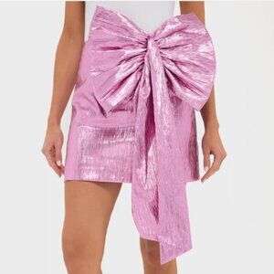 NWT! Hyacinth House Pink Metallic Bow Skirt Size XS